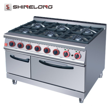 Equipamento de cozinha de série completa Free Standing 4/6 Burners range de gás